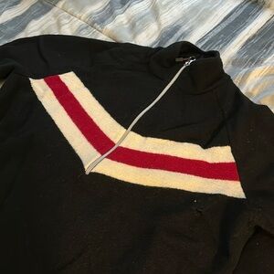 Eddie Bauer quarter zip striped sweater